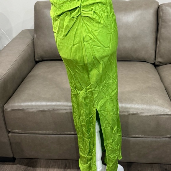 Zara Vibrant Lime Midi Dress Size XS Viral Trendy - Picture 3 of 7
